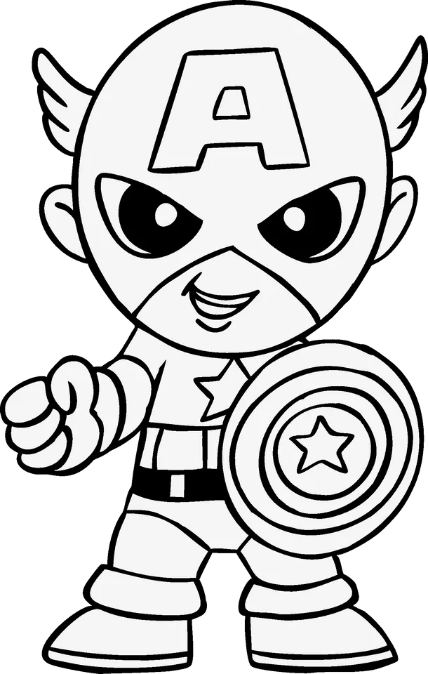 Avengers Captain America Coloring Pages - Free Printable Sheets