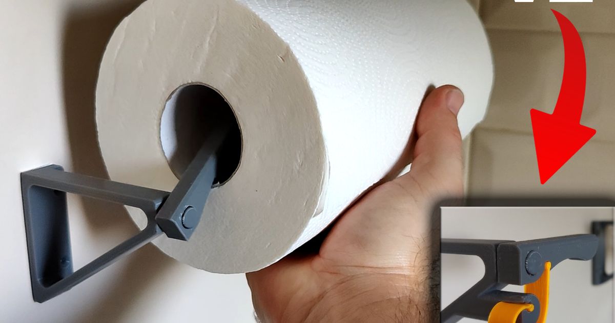 Paper towel wall mount command strips no supports by Michael F, Download  free STL model