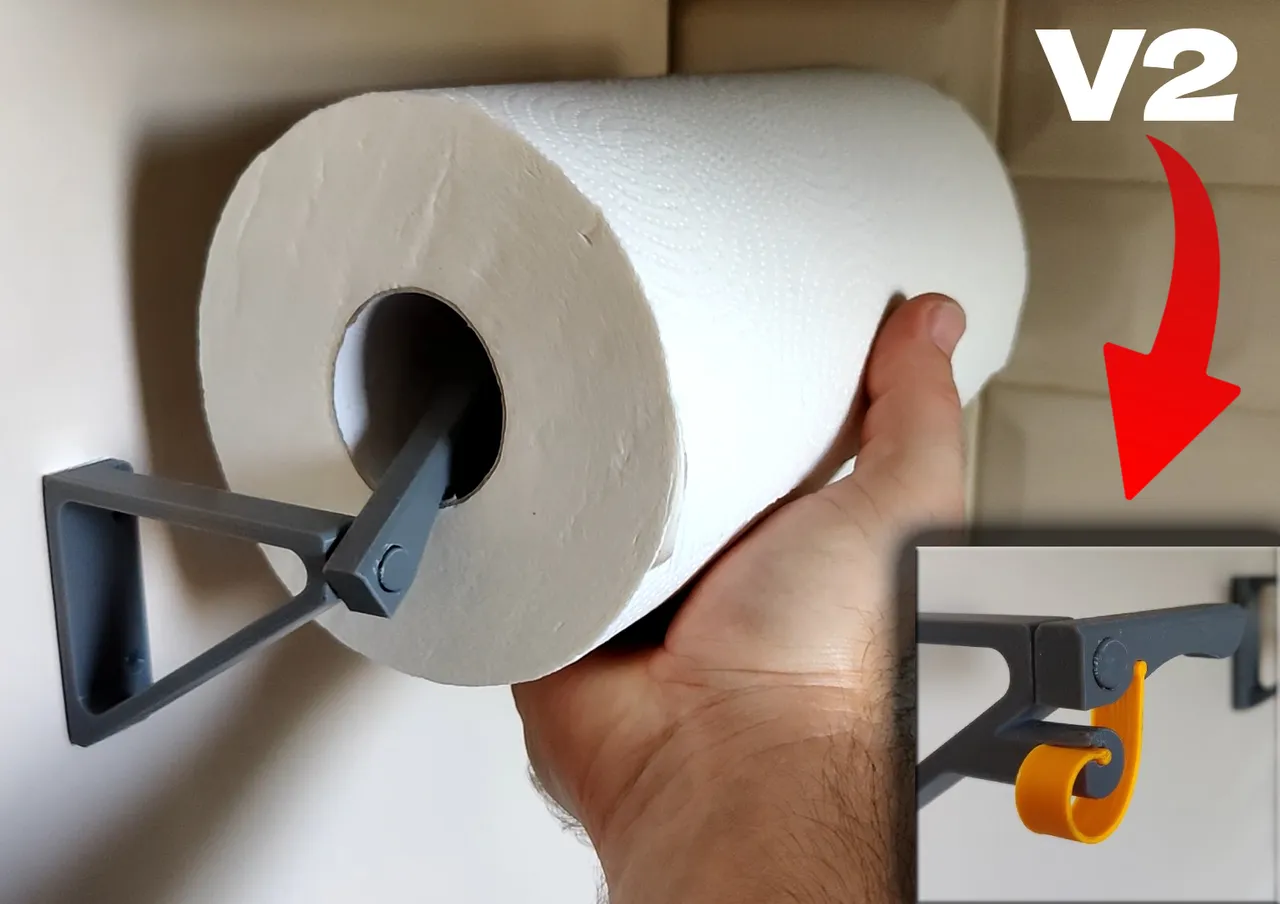 Paper towel Holder - Print in place / Quick release and load by YogiTech, Download free STL model