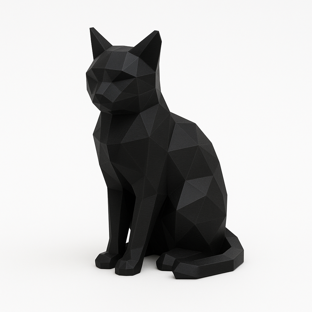 Sitting Low-Poly Cat
