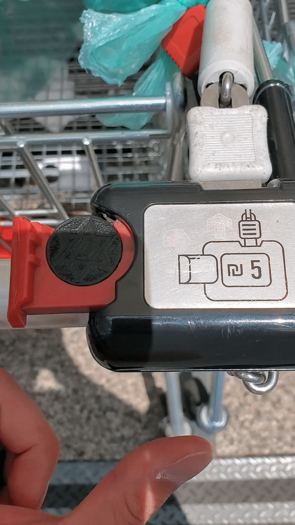 Star of David 5 Shekel coin(ILS) for Shopping cart (Israel)
