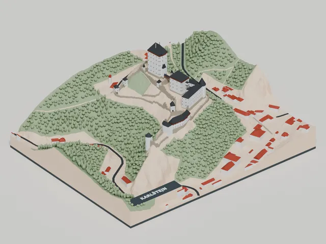 Karlštejn – 3D mapa / Castle & Landscape | INDX 8 barev + CoreL