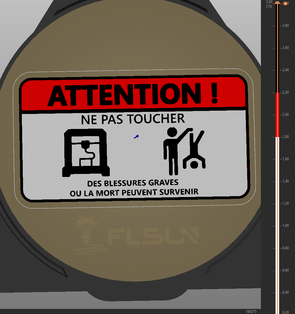 Panneau "Ne pas toucher" Français 3 couleurs M600 by Printitou3D