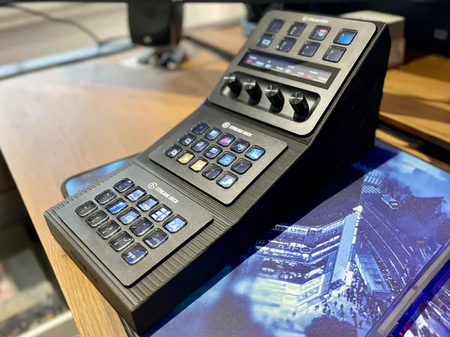 Holder for three Elgato Stream Decks