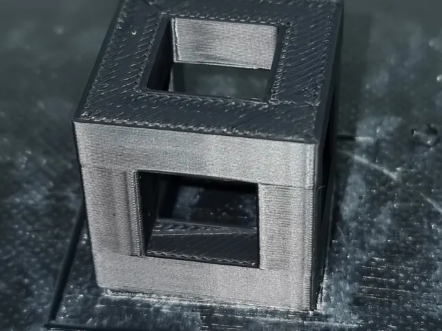 Calibration cube with hole