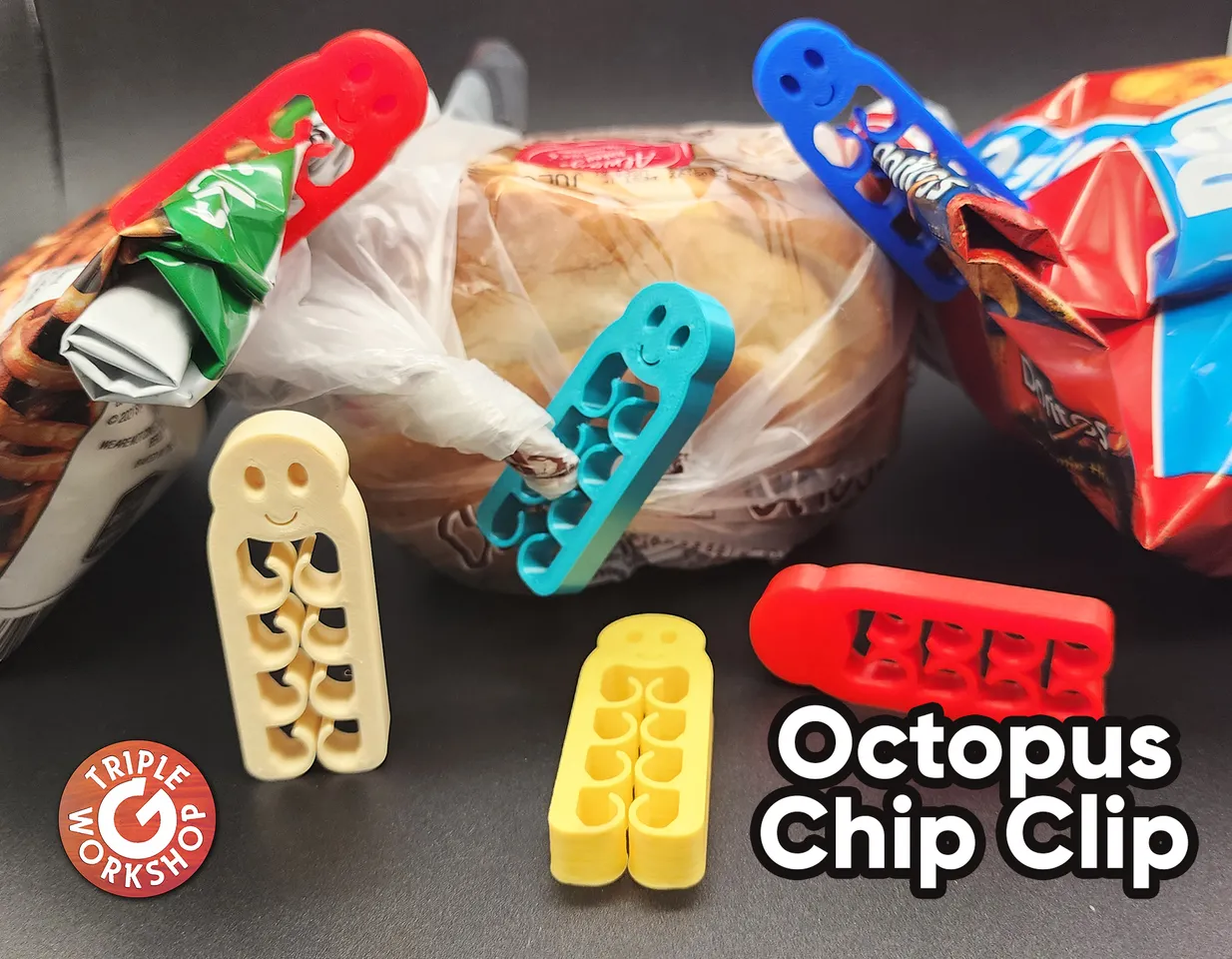 Octopus Chip Clip by Triple G Workshop, Download free STL model