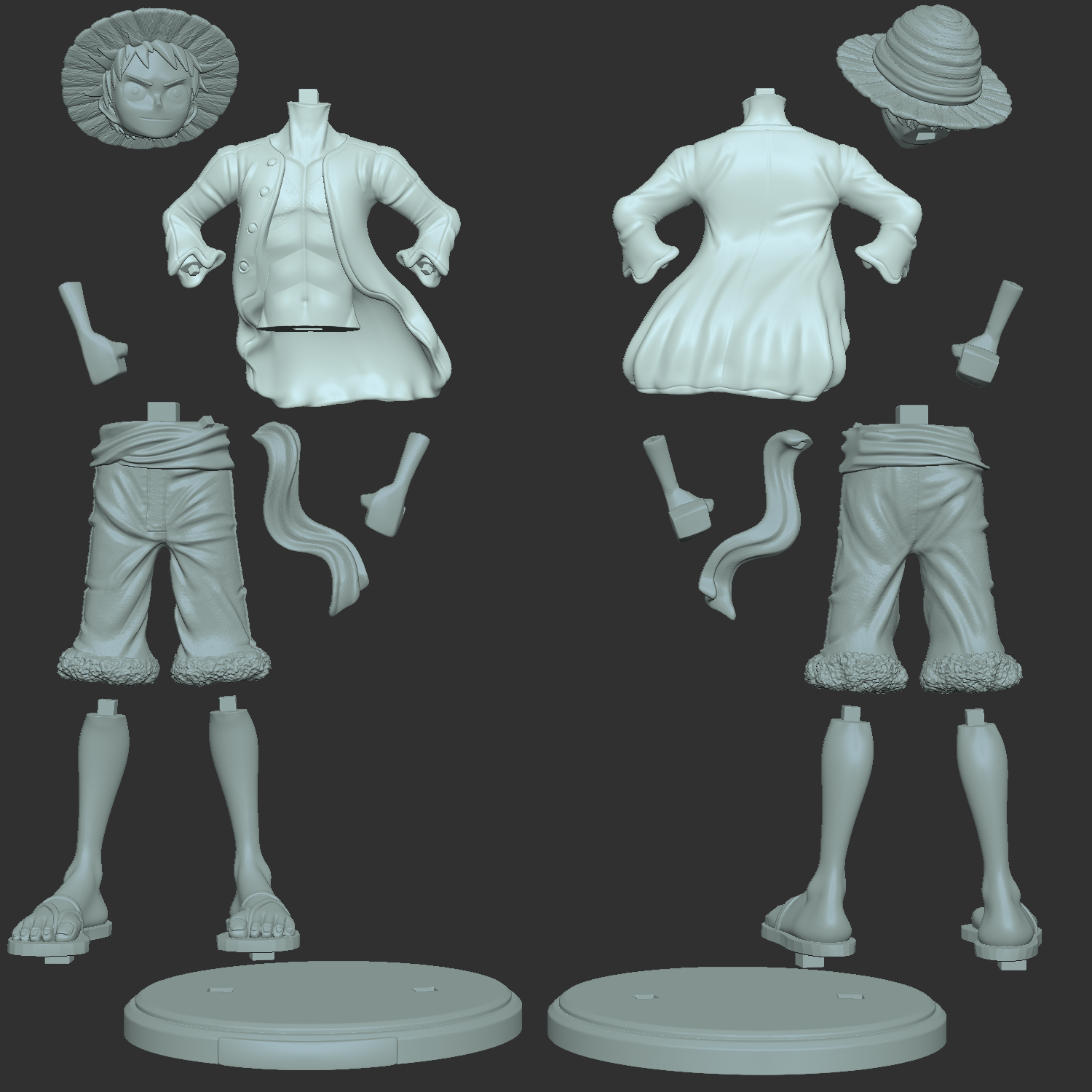 Miniatura 3 do modelo 3D Luffy One Piece