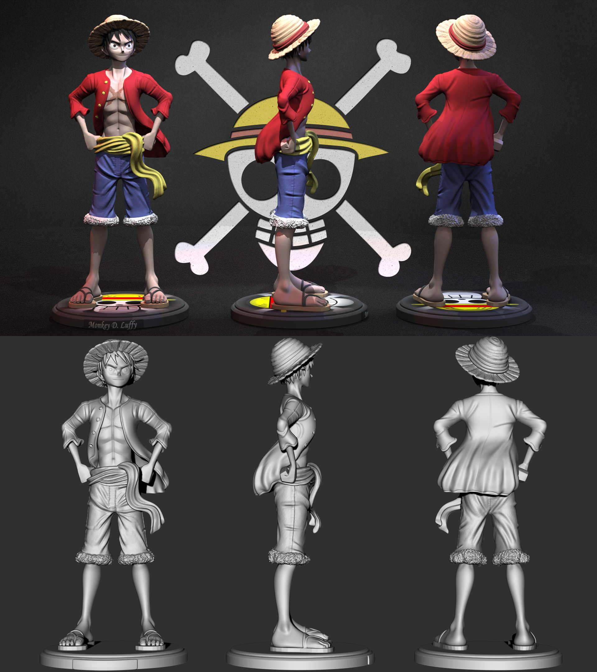 Miniatura 4 do modelo 3D Luffy One Piece