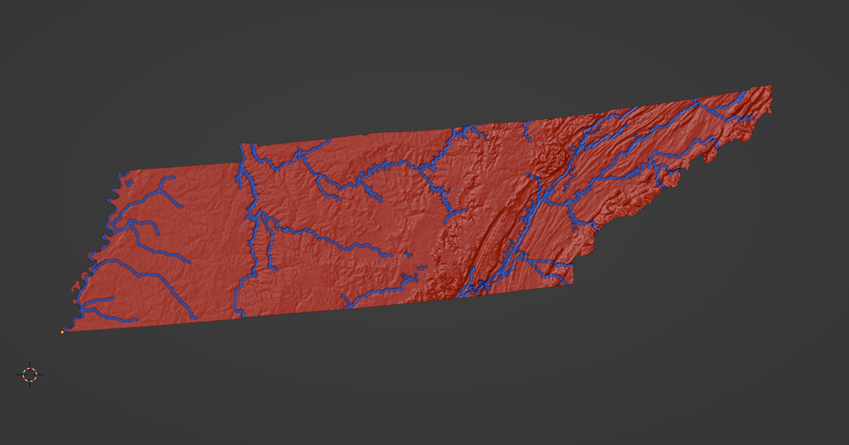 Tennessee, USA (TN) Topographic Map with Rivers by ansonl | Download