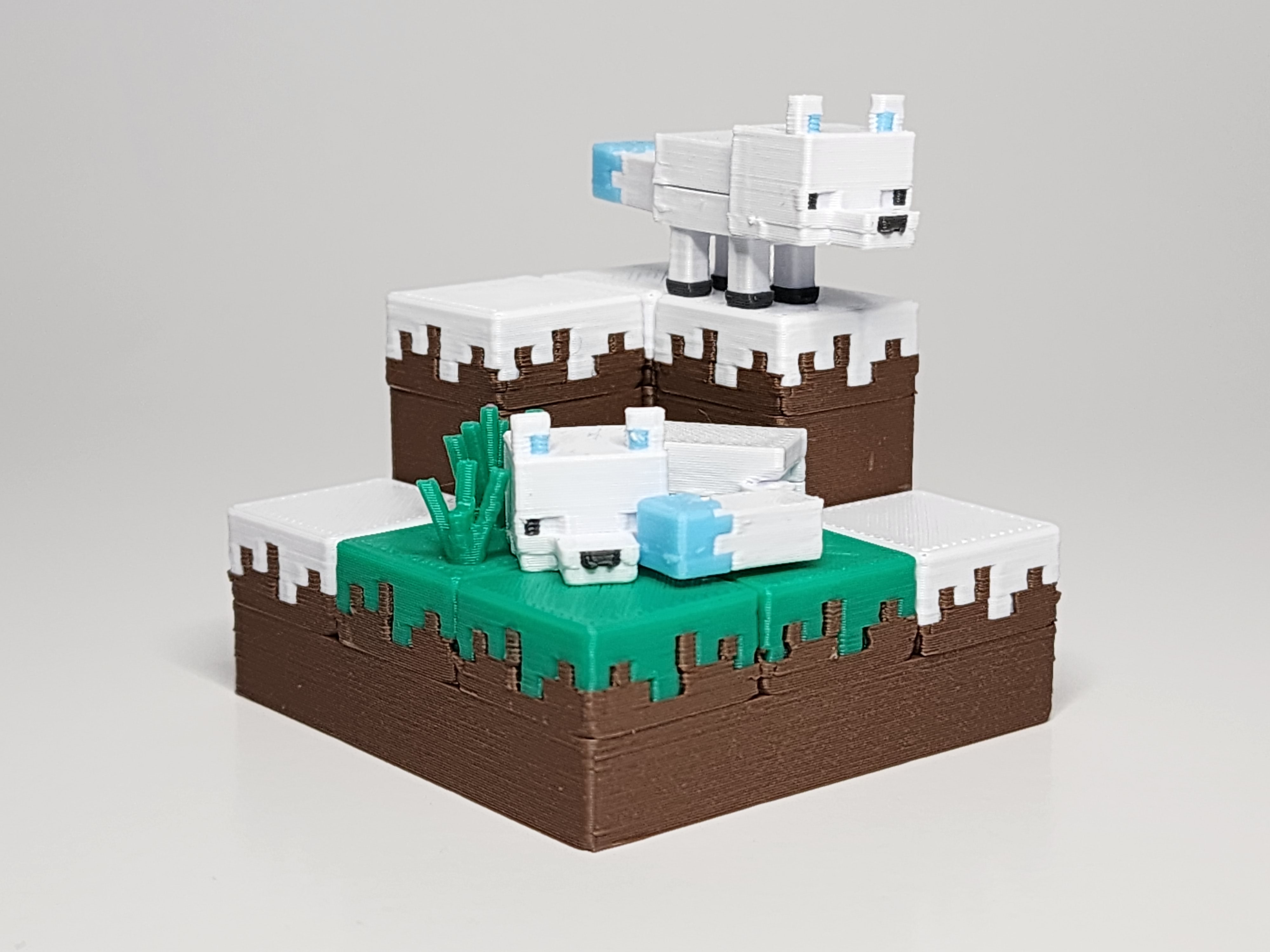 Minecraft-inspired Fox Mini Figure Kit Card/ Keychain