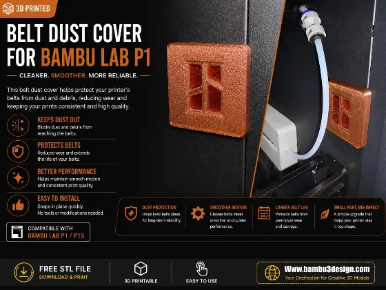 Belt Dust Cover for Bambu Lab P1