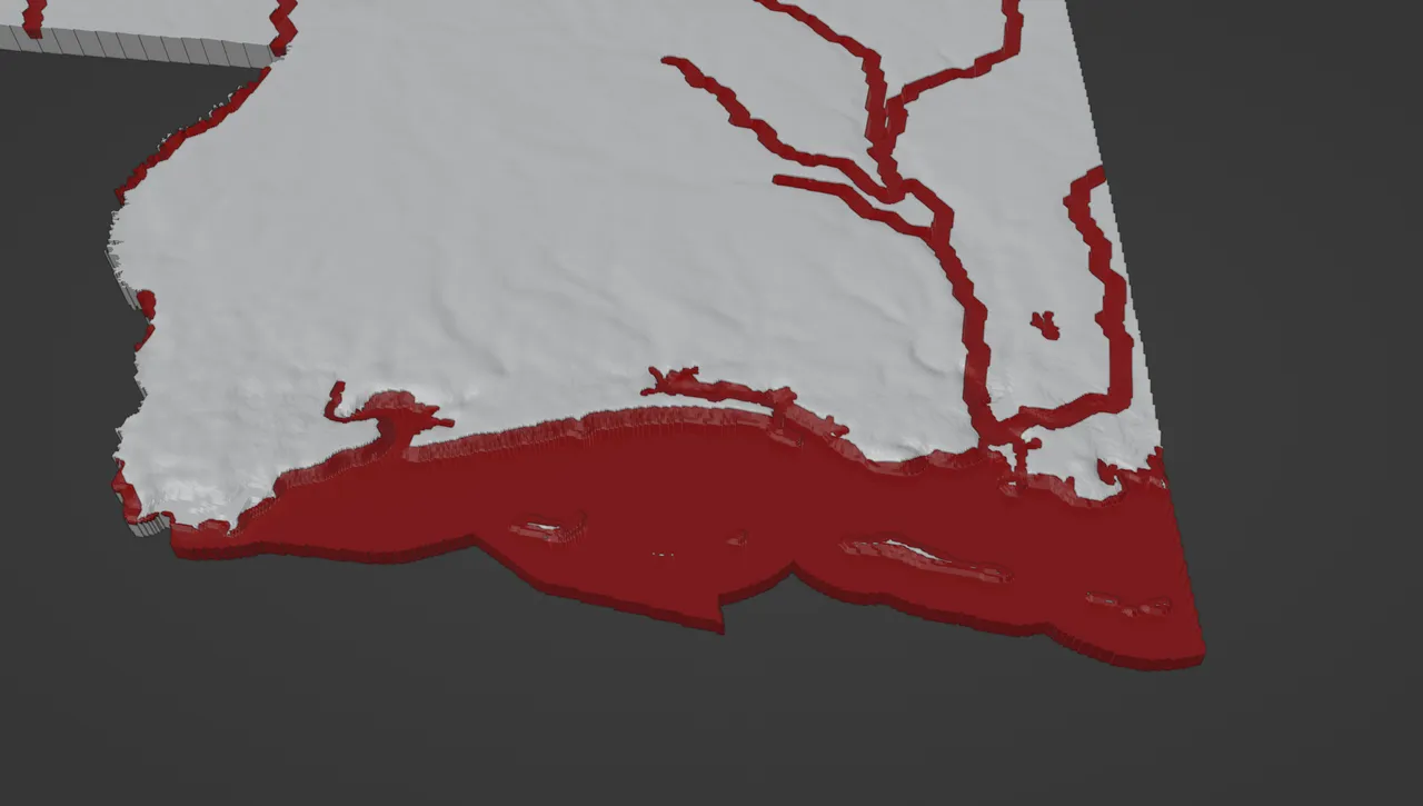 Mississippi, USA (MS) Topographic Map with Rivers by ansonl | Download ...