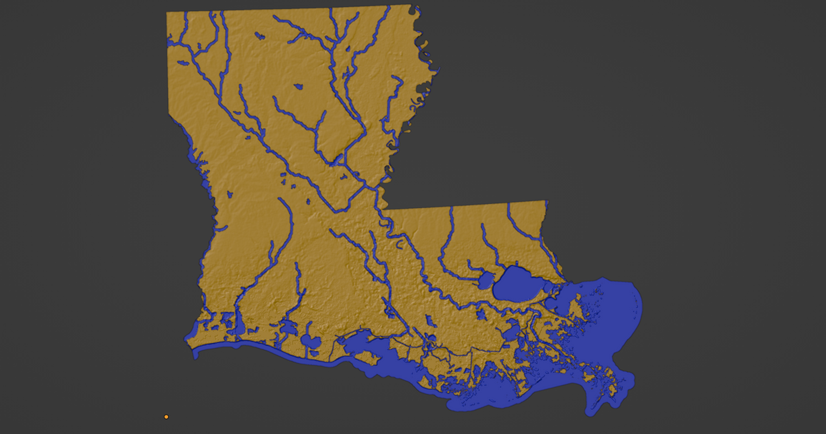 Louisiana, relief map stock illustration. Illustration of topography -  4467776