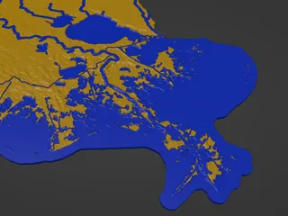 Louisiana, relief map stock illustration. Illustration of topography -  4467776