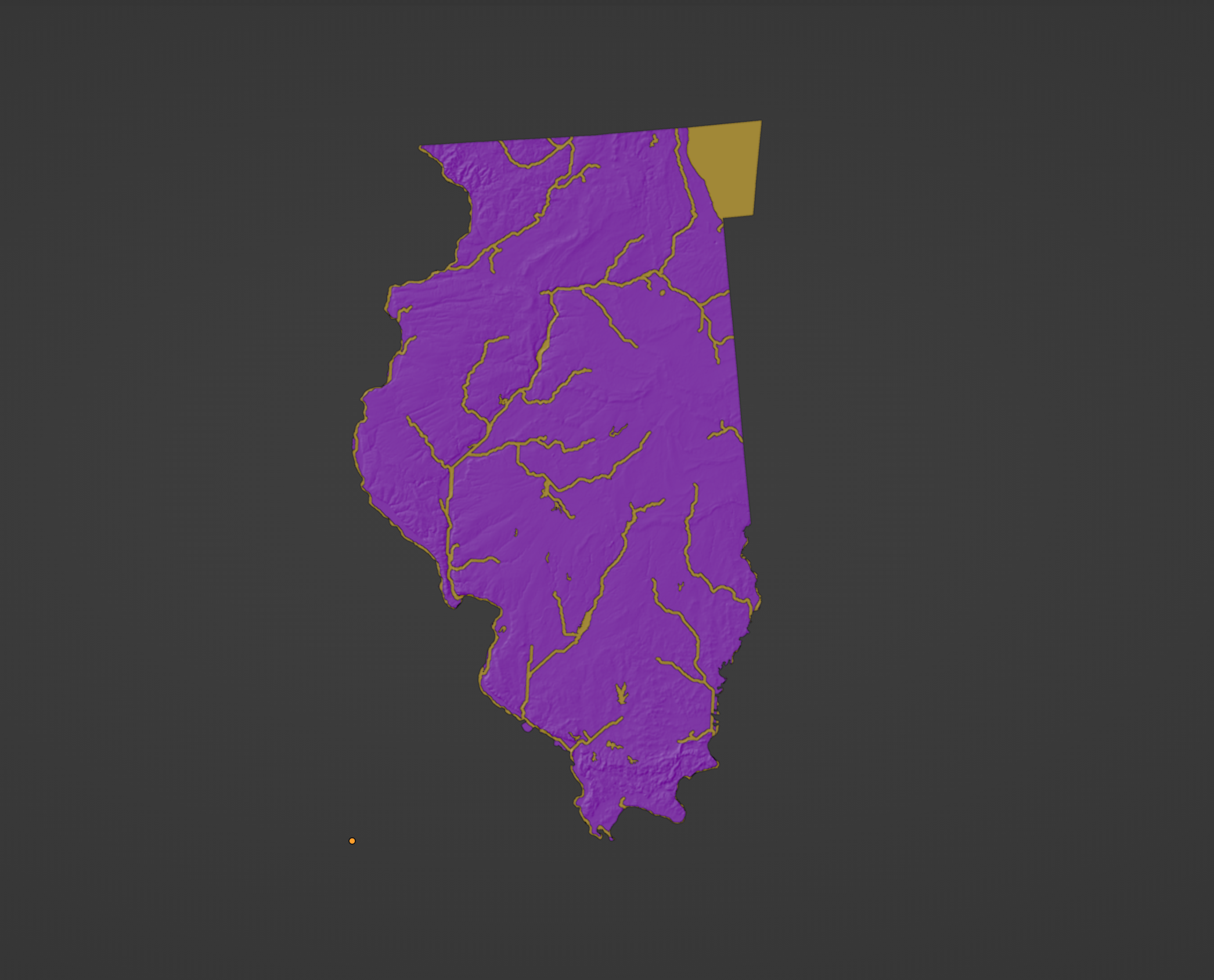 Illinois, USA (IL) Topographic Map with Rivers by ansonl Download