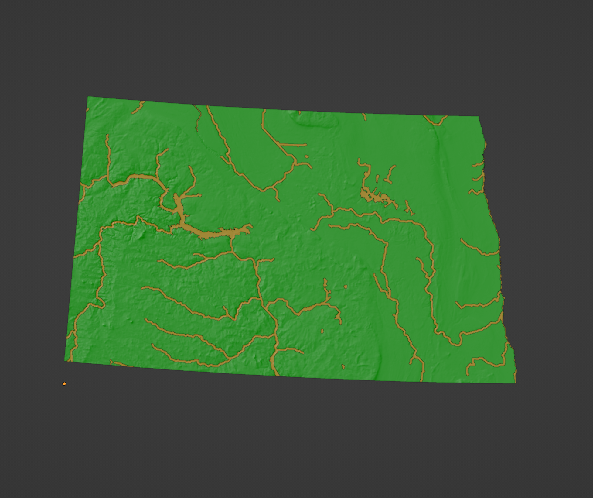 North Dakota, USA (ND) Topographic Map with Rivers by ansonl | Download