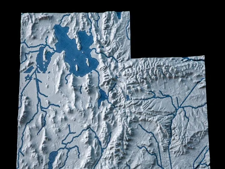 Utah, USA (UT) Topographic Map with Rivers by ansonl Download free