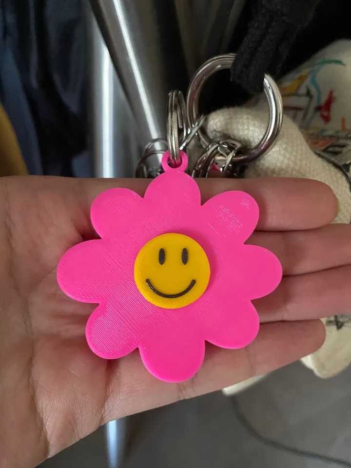 Neon Rose Flowers Keychain