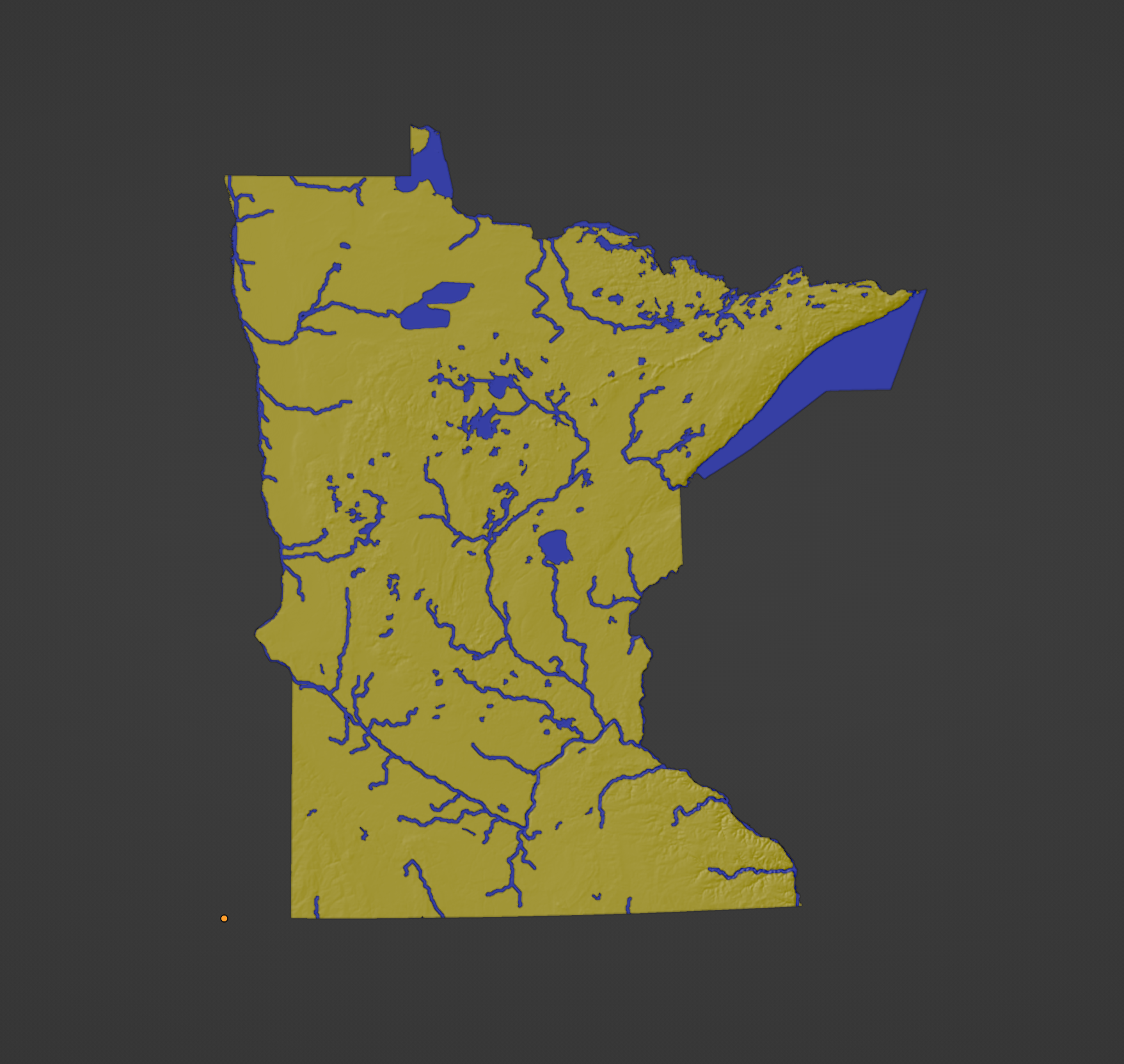 Minnesota, USA (MN) Topographic Map with Rivers by ansonl | Download ...