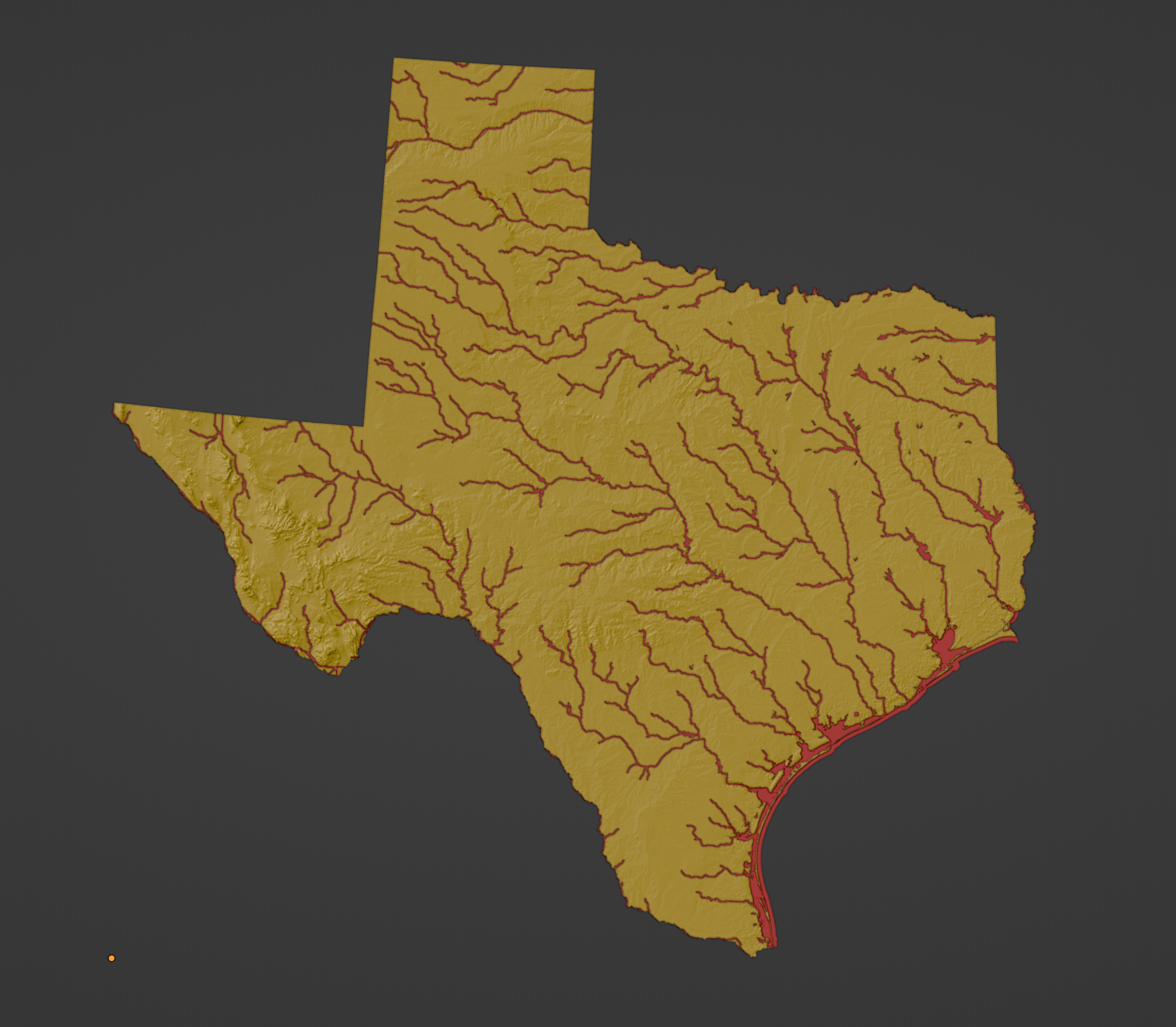 Texas, USA (TX) Topographic Map with Rivers by ansonl | Download free