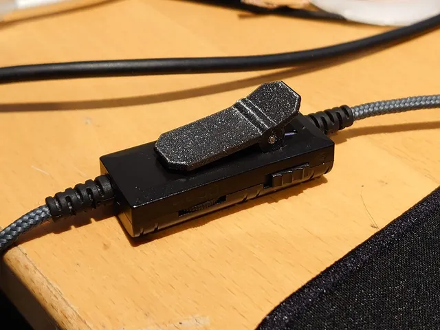 Replacement shirt clip for Audio-Technica ATH-M50x boom mic in-line remote control