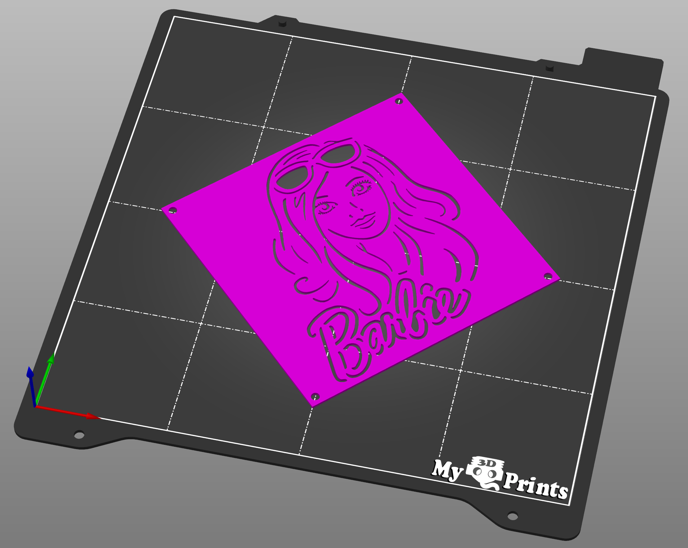 3D Barbie Girl Stencil by My 3D Prints | Download free STL model