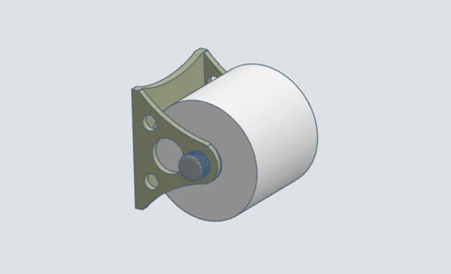 Toilet paper roll holder - wall mount by cmh, Download free STL model