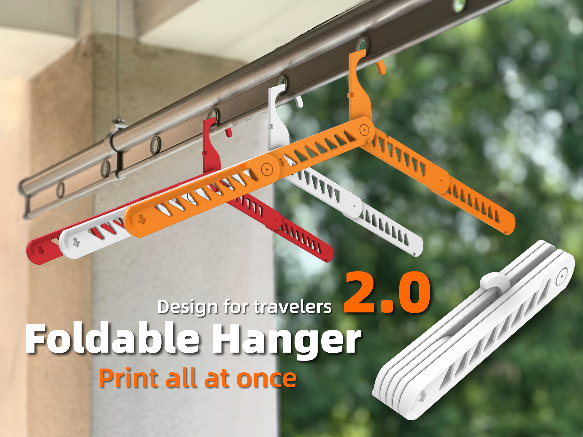 Foldable Hanger - print all at once 3D model thumbnail