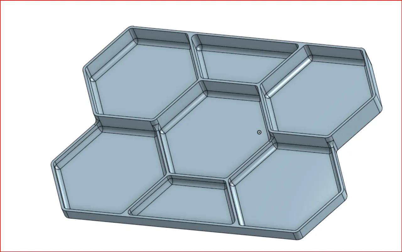 Less Thin Hexagon Parts Tray by Steve