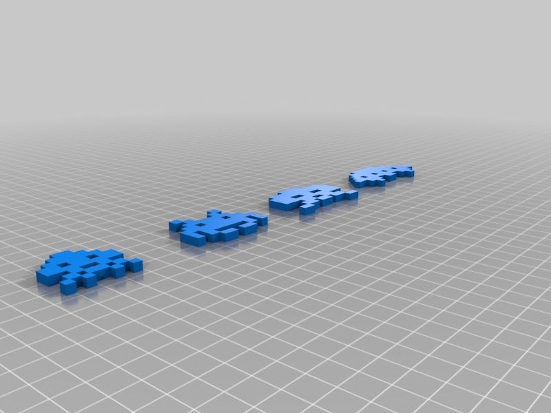 Miniatura 5 do modelo 3D Parametric 8bit Space Invader Ornaments