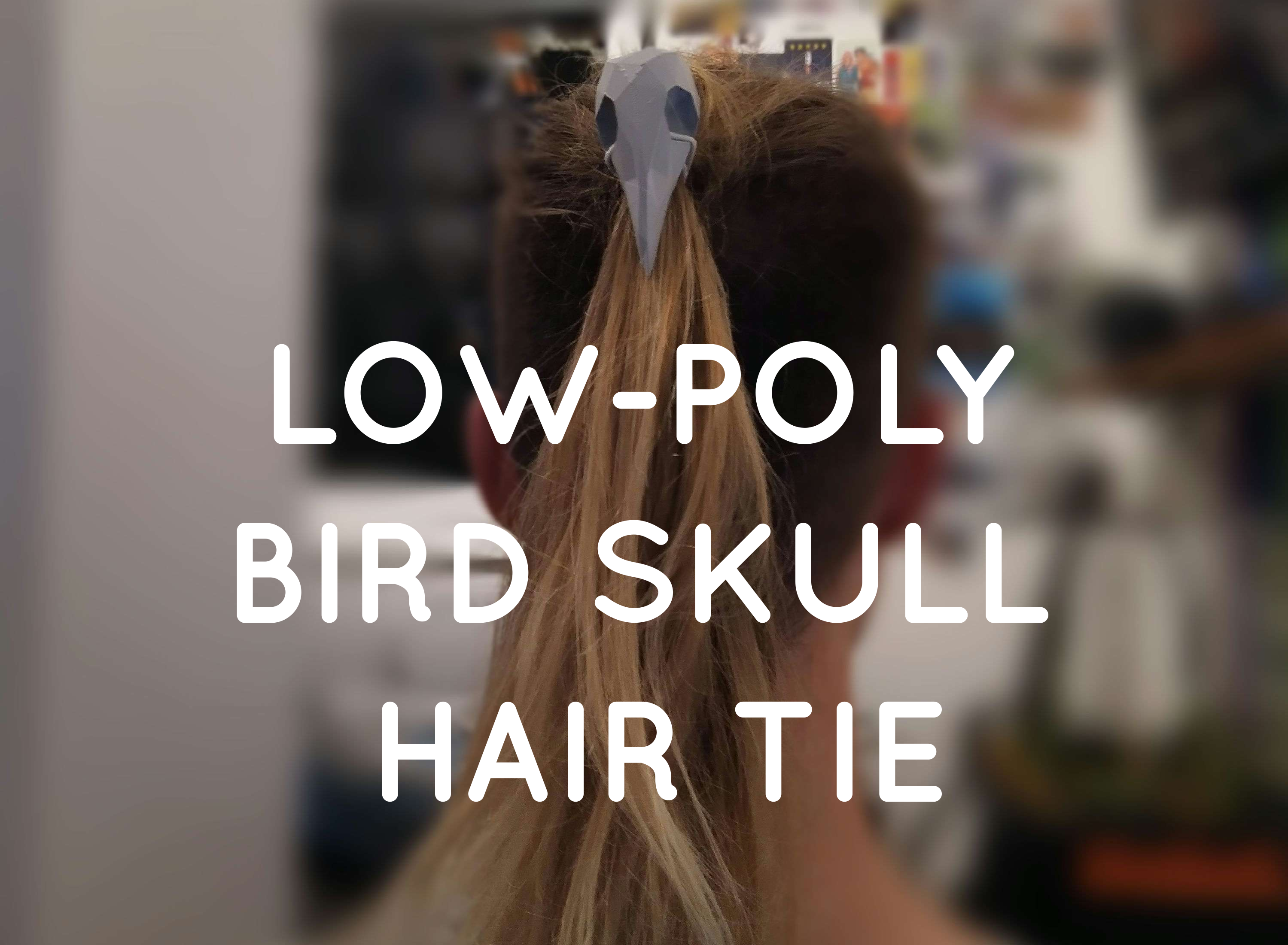 Low Poly Bird Skull Hair Tie