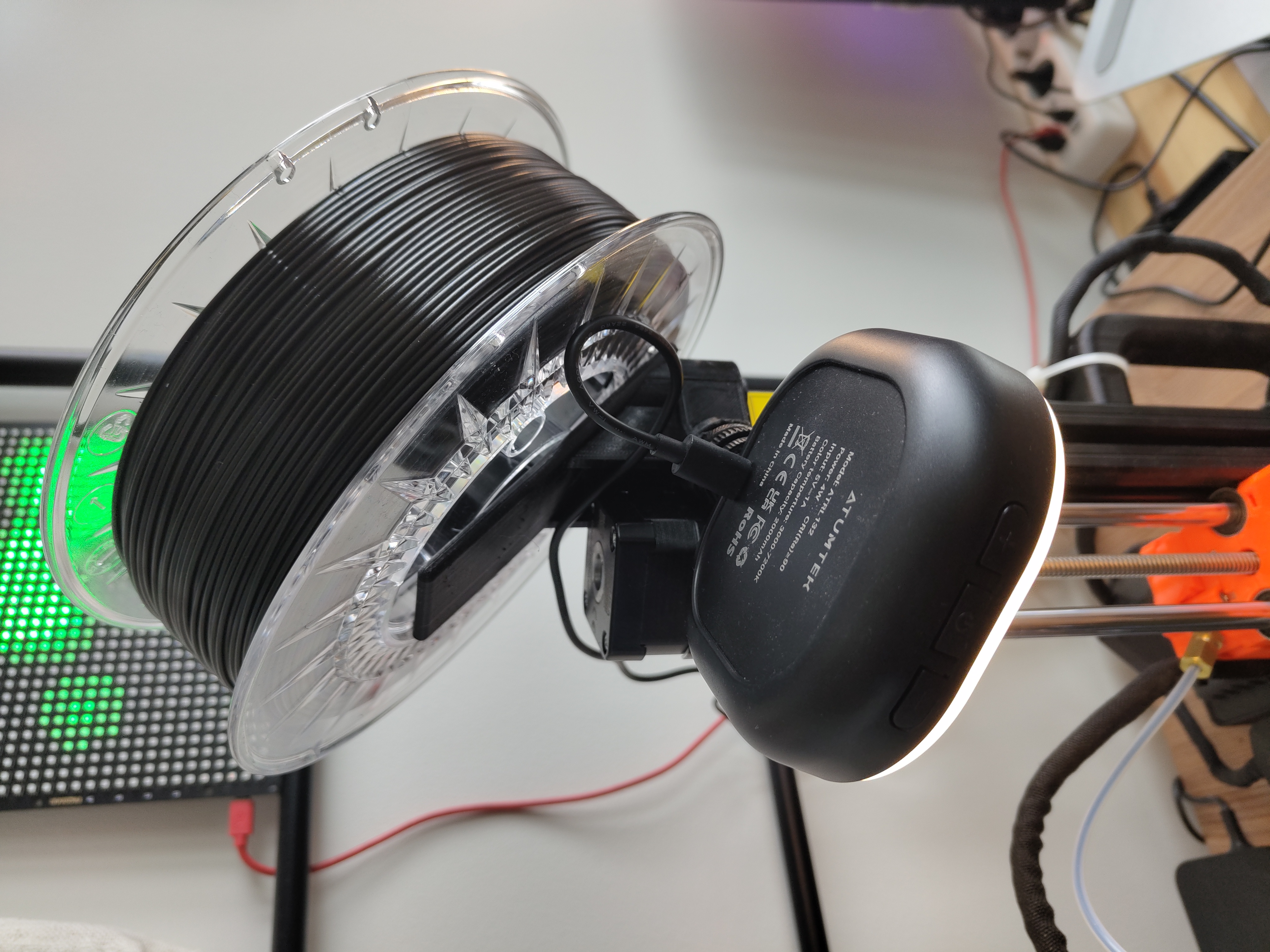 Diagonal Spool Holder + Shoe Mount (lamp) for Prusa Mini