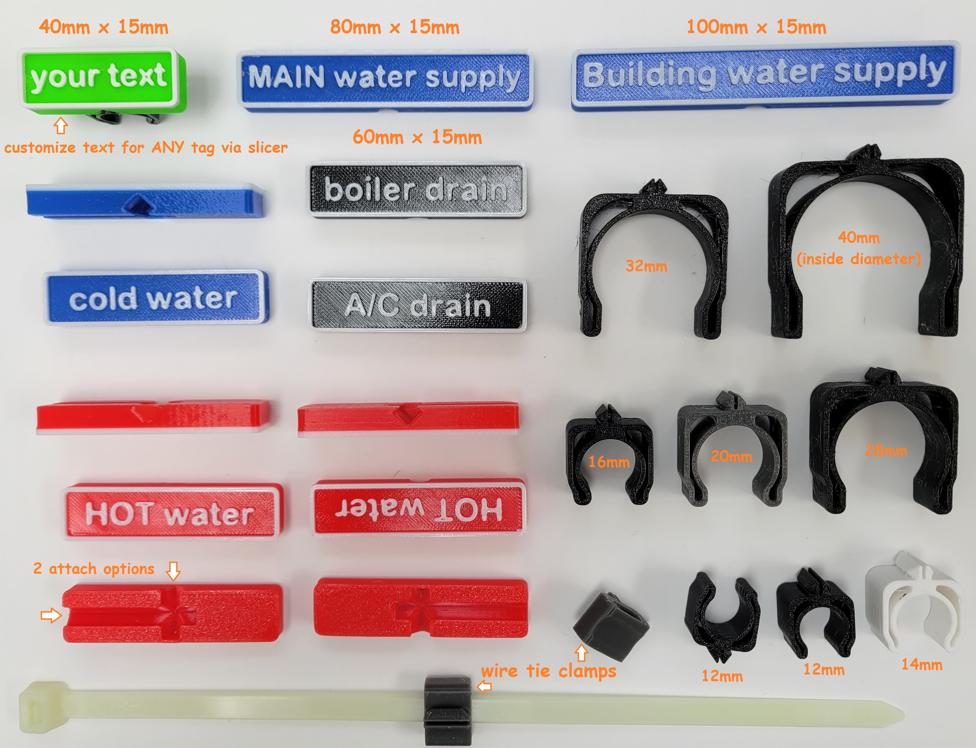 Customizable Pipe Labels by Phil Caruso Download free STL model