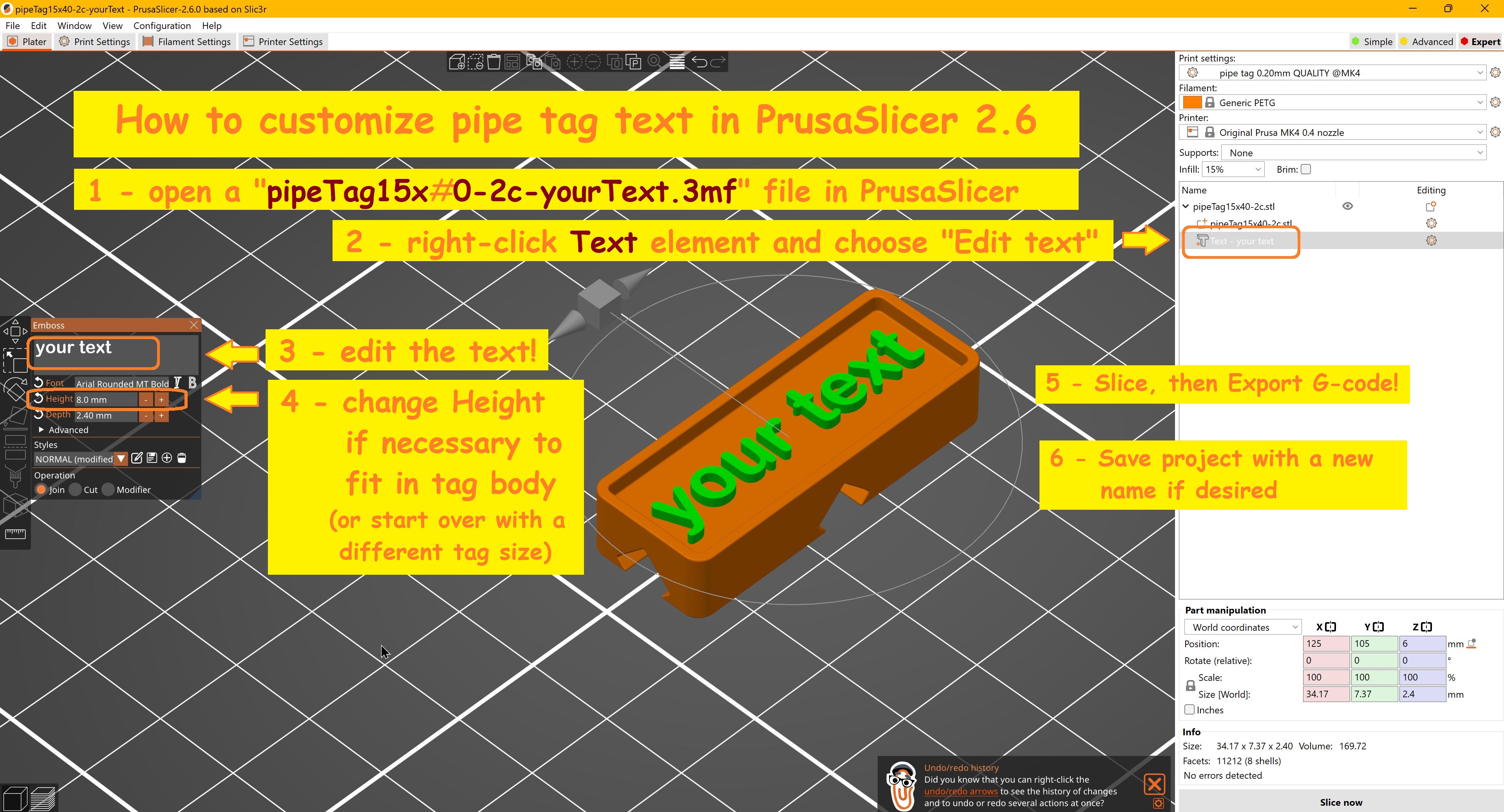 Customizable Pipe Labels by Phil Caruso Download free STL model