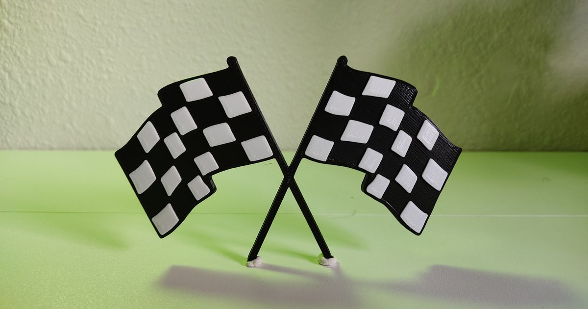 Finish checkered Flag - Racing by The Maker Chemists | Download free STL model | Printables.com for Free Printable Race Car Flags