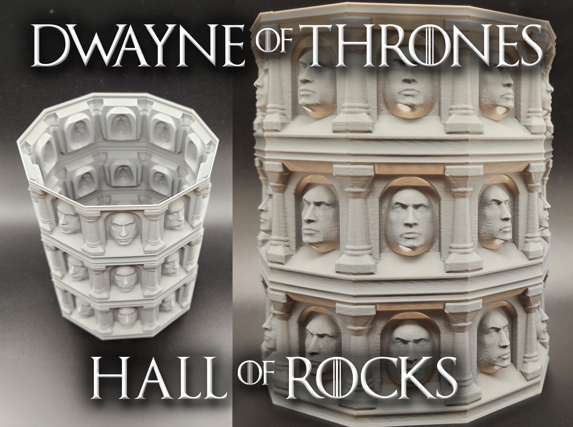 Dwayne of Thrones - Hall of Rocks spiral vase