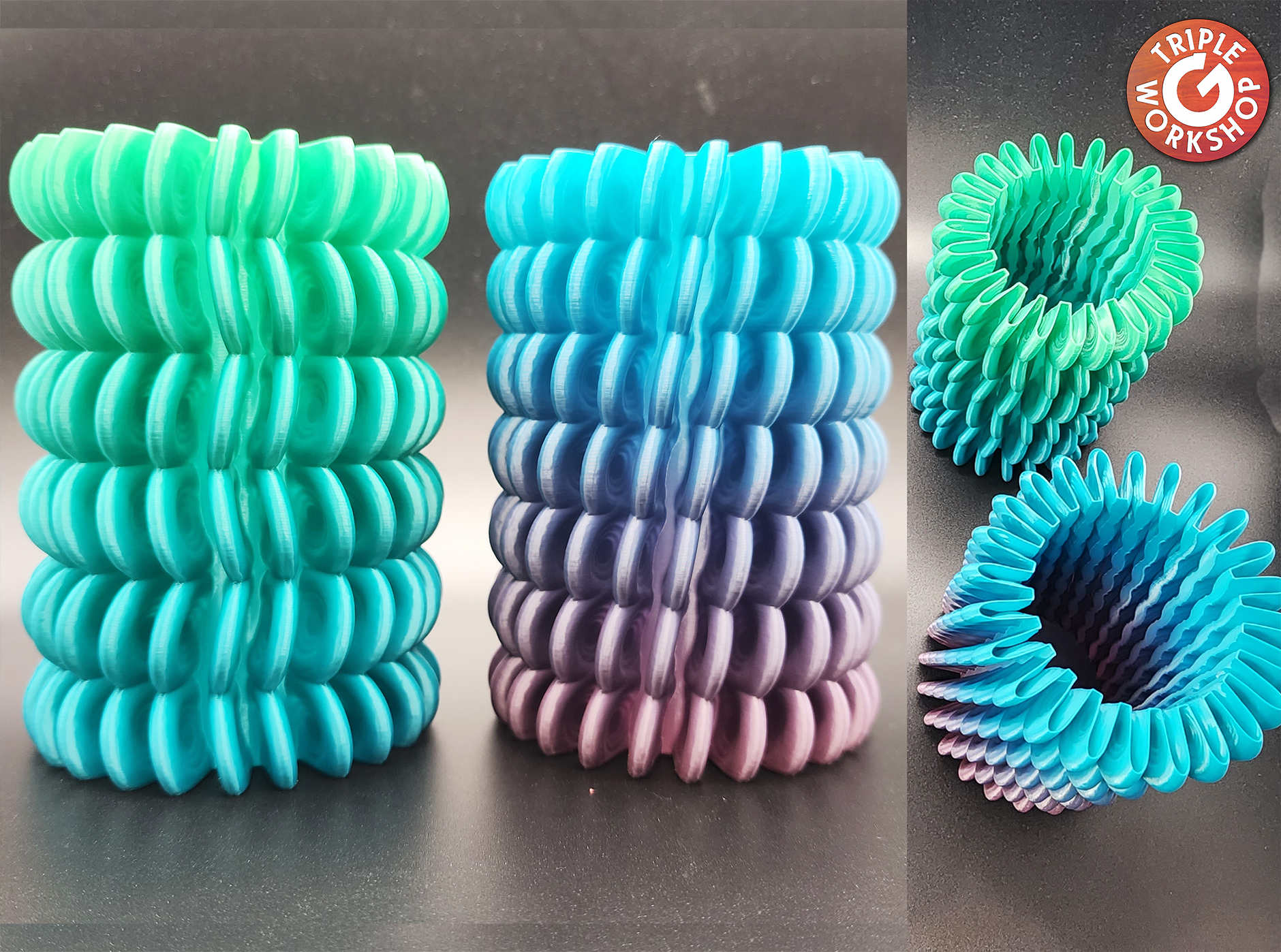 Telephone Wire Spiral Vases - Twist & Zigzags