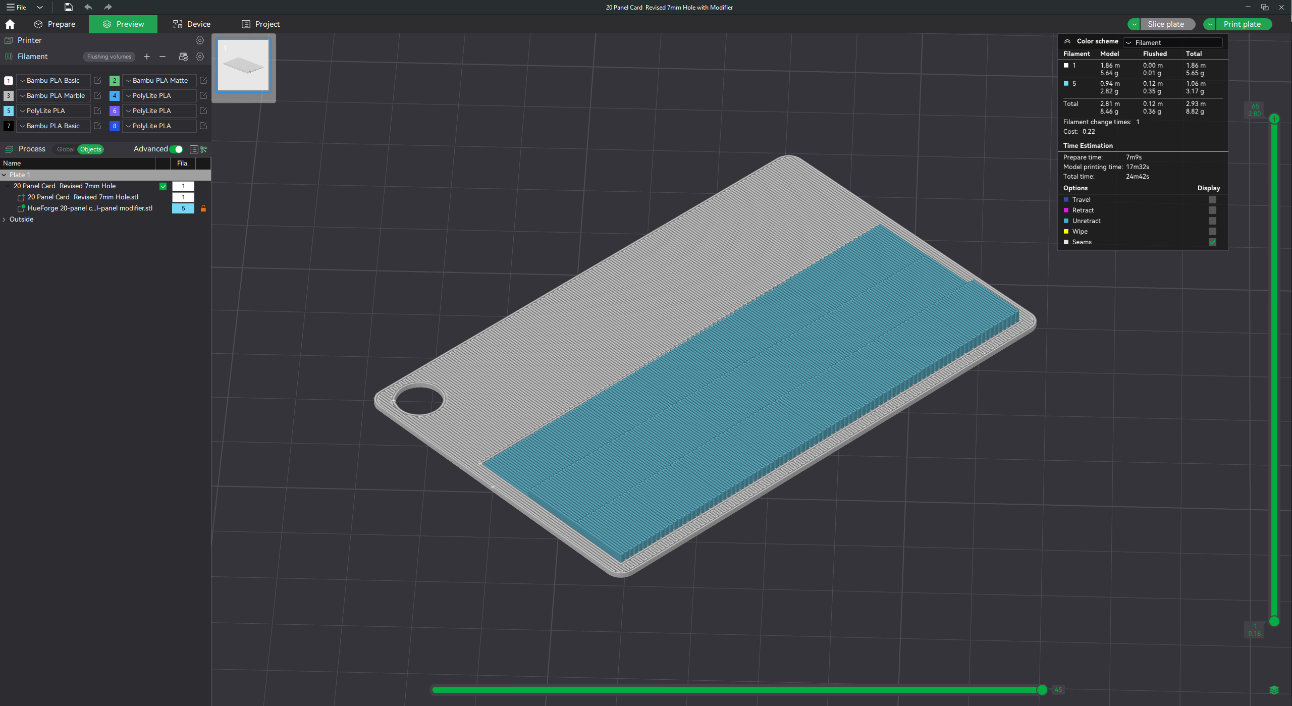 Swatch with Modifier for Bambu Studio (HueForge)