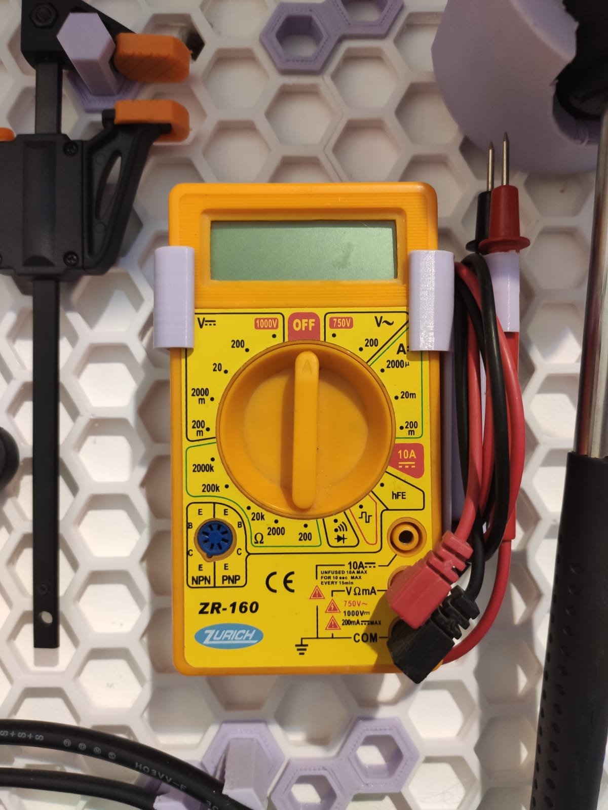 Multimeter Holder - Honeycomb wall storage system