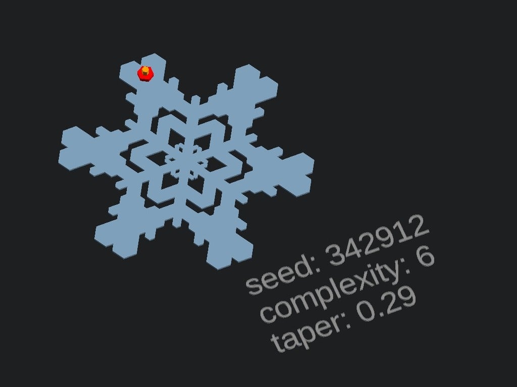 Miniatura 3 do modelo 3D Customizable Easy Snowflake