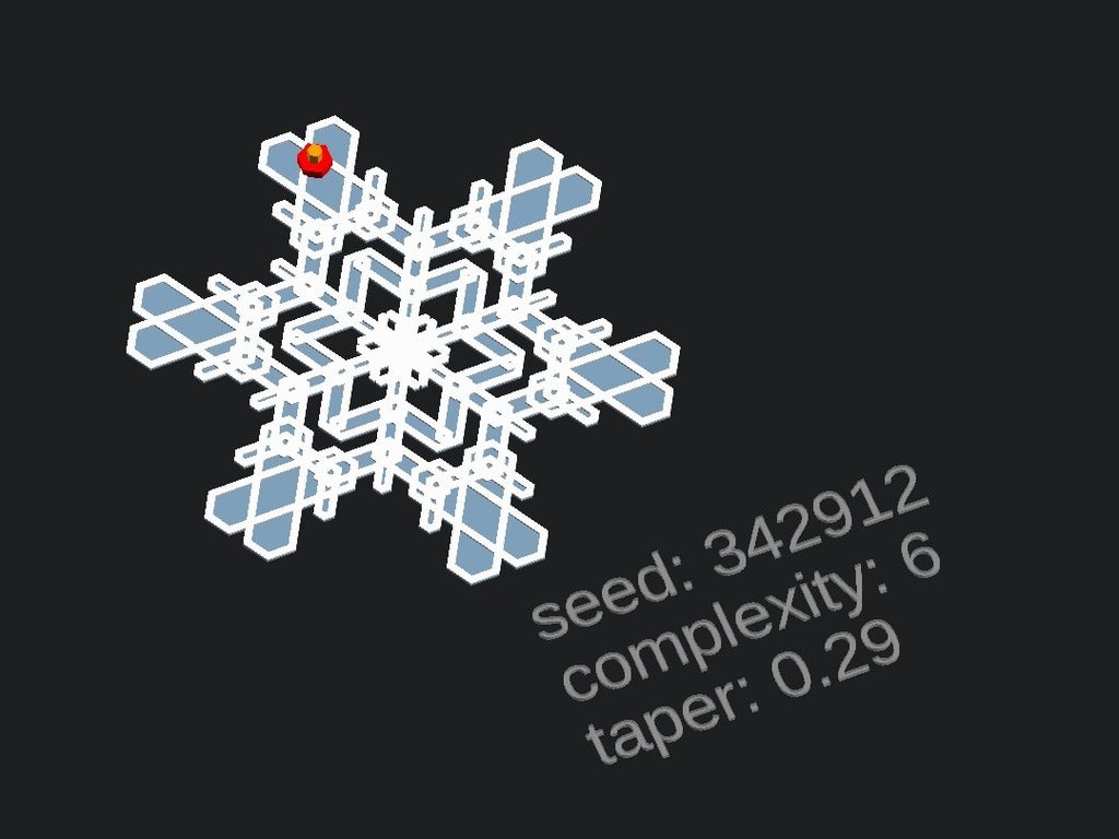 Miniatura 4 do modelo 3D Customizable Easy Snowflake