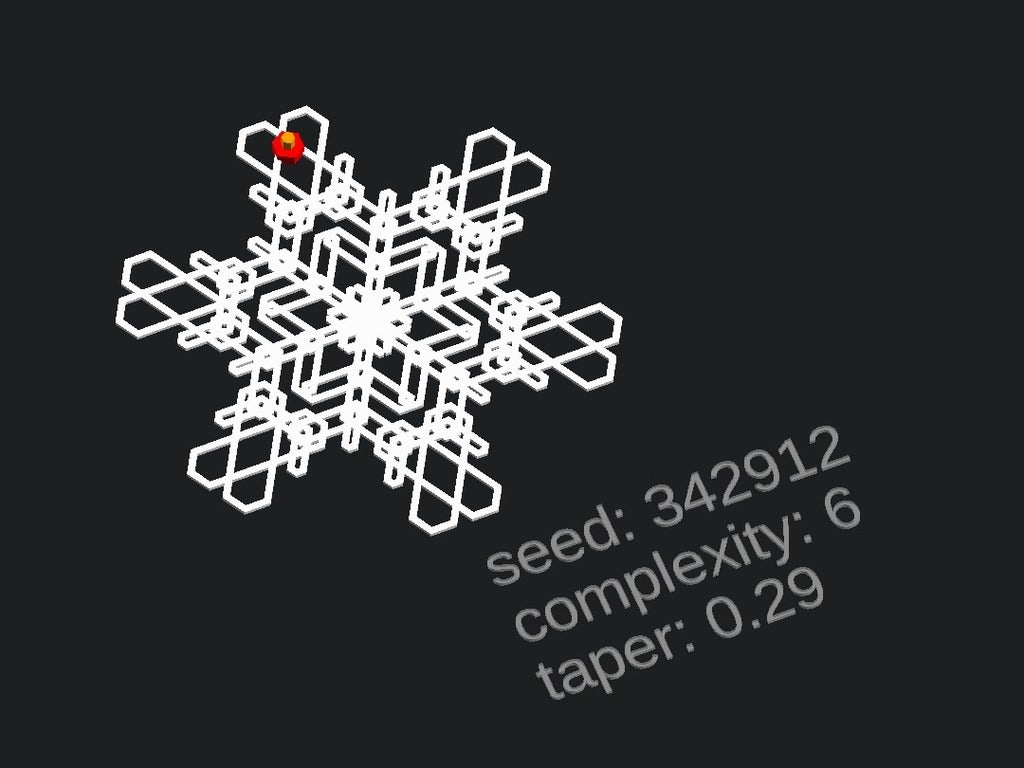 Miniatura 5 do modelo 3D Customizable Easy Snowflake