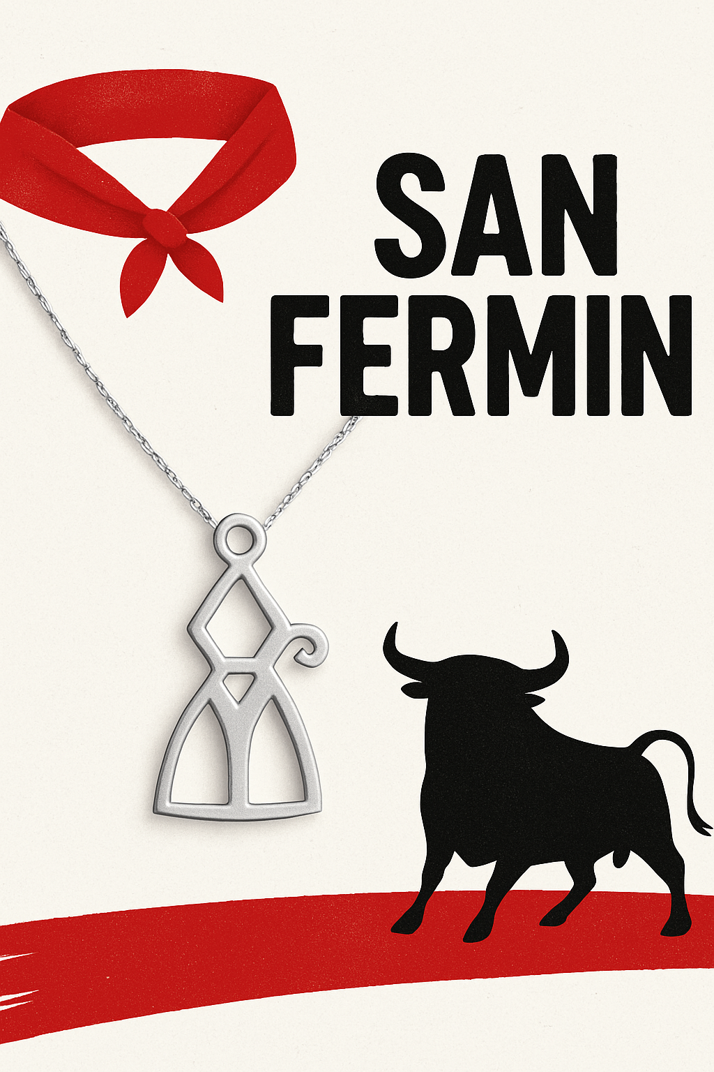 Minimalist Sanfermines Figure Pendant