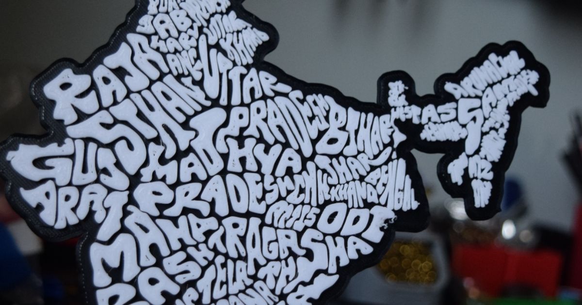 3d Printed India Geography Wall Art By Madrajib 