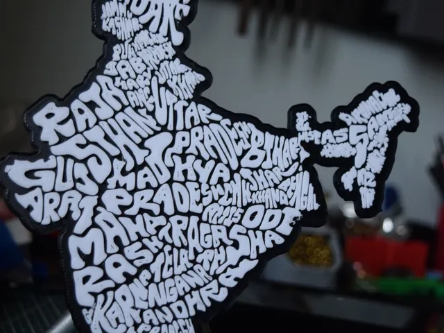 3D Printed India Geography Wall Art