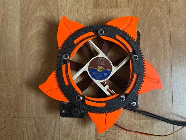 Servo automated iris / aperture for 120 mm fan