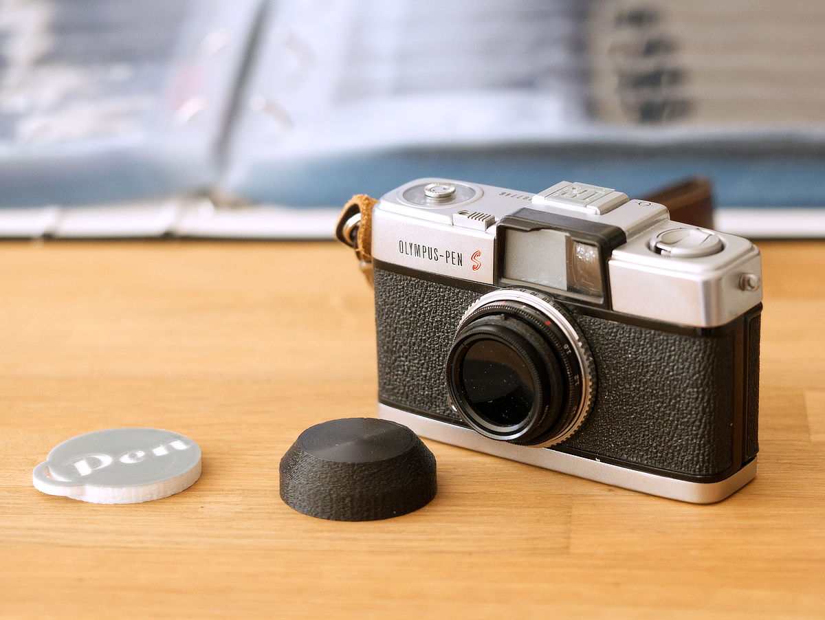 Olympus Pen (analogue camera) 28mm filter adapter, lens hood and lens