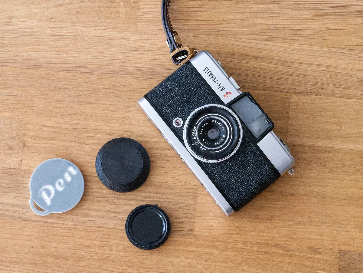 Olympus Pen (analogue camera) 28mm filter adapter, lens hood and