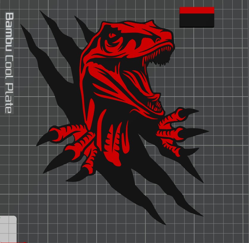 3D Printed Raptor Dinosaur wallart
