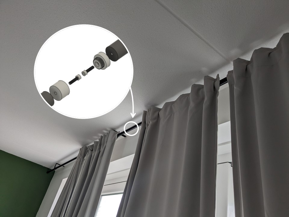 Ikea HUGAD curtain rod union